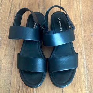 Black platform sandals